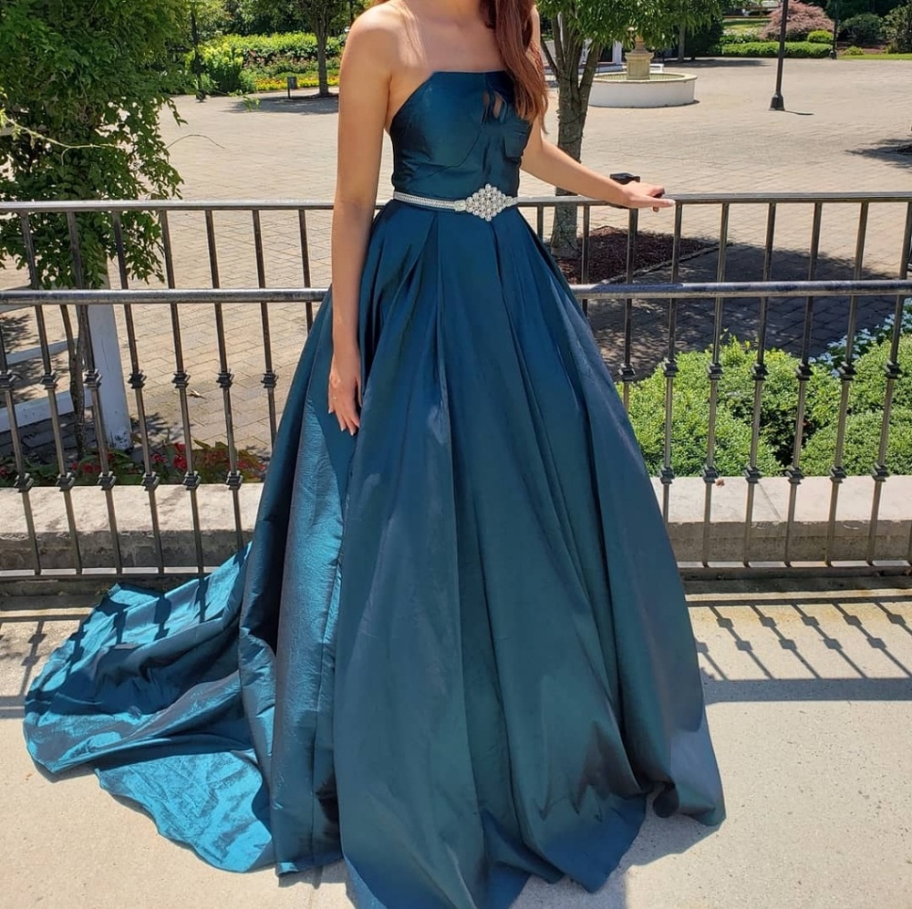 Peacock Teal ballgown